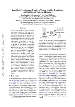 Zero-shot Cross-lingual Transfer of Neural Machine Translation with
  Multilingual Pretrained Encoders