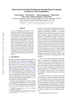 Improving Neural Model Performance through Natural Language Feedback on
  Their Explanations