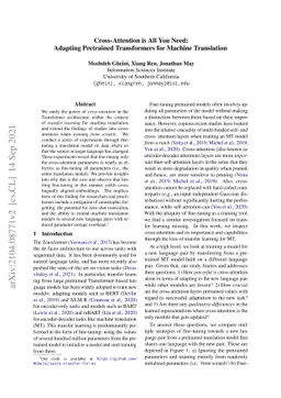 Cross-Attention is All You Need: Adapting Pretrained Transformers for
  Machine Translation