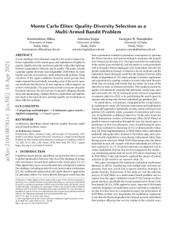Monte Carlo Elites: Quality-Diversity Selection as a Multi-Armed Bandit
  Problem