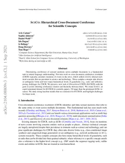 SciCo: Hierarchical Cross-Document Coreference for Scientific Concepts