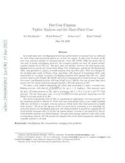 Fair Coin Flipping: Tighter Analysis and the Many-Party Case