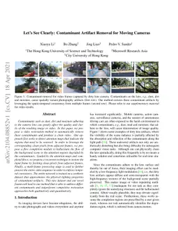 Let's See Clearly: Contaminant Artifact Removal for Moving Cameras