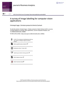 A survey of image labelling for computer vision applications