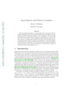 Least Squares with Error in Variables