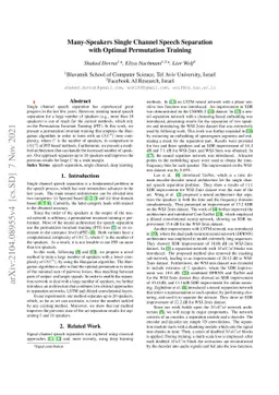 Many-Speakers Single Channel Speech Separation with Optimal Permutation
  Training