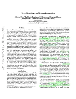 Deep Clustering with Measure Propagation