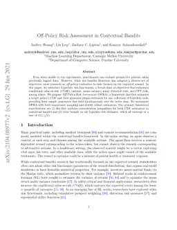 Off-Policy Risk Assessment in Contextual Bandits