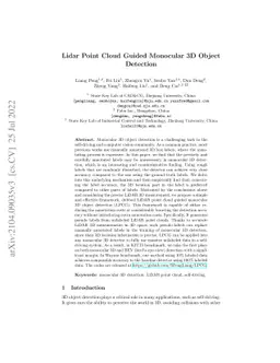 Lidar Point Cloud Guided Monocular 3D Object Detection