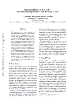 BigGreen at SemEval-2021 Task 1: Lexical Complexity Prediction with
  Assembly Models