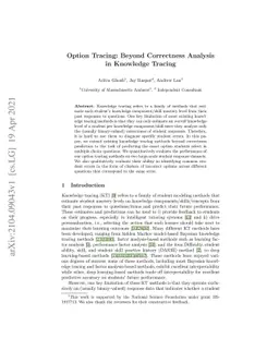 Option Tracing: Beyond Correctness Analysis in Knowledge Tracing