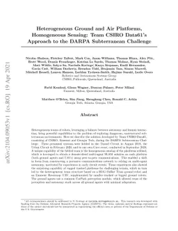 Heterogeneous Ground and Air Platforms, Homogeneous Sensing: Team CSIRO
  Data61's Approach to the DARPA Subterranean Challenge
