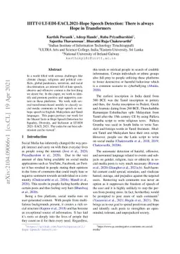 IIITT@LT-EDI-EACL2021-Hope Speech Detection: There is always Hope in
  Transformers