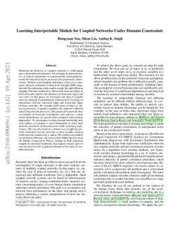 Learning Interpretable Models for Coupled Networks Under Domain
  Constraints