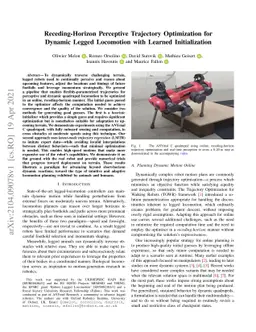 Receding-Horizon Perceptive Trajectory Optimization for Dynamic Legged
  Locomotion with Learned Initialization