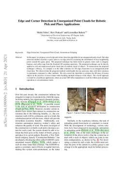 Edge and Corner Detection in Unorganized Point Clouds for Robotic Pick
  and Place Applications