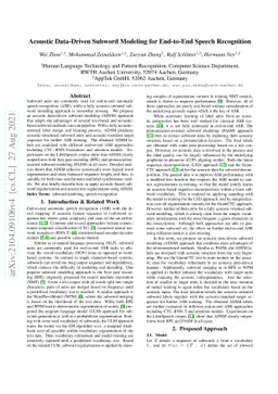 Acoustic Data-Driven Subword Modeling for End-to-End Speech Recognition