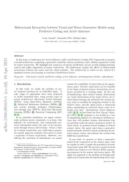 Bidirectional Interaction between Visual and Motor Generative Models
  using Predictive Coding and Active Inference