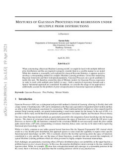 Mixtures of Gaussian Processes for regression under multiple prior
  distributions