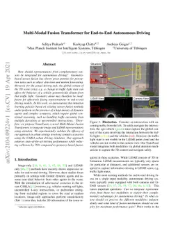 Multi-Modal Fusion Transformer for End-to-End Autonomous Driving