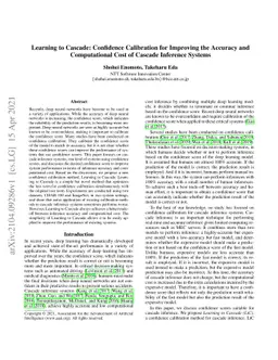 Learning to Cascade: Confidence Calibration for Improving the Accuracy
  and Computational Cost of Cascade Inference Systems