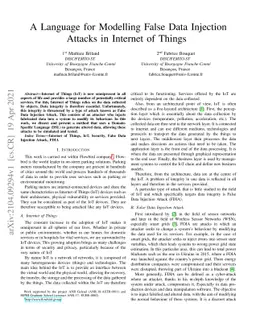 A Language for Modelling False Data Injection Attacks in Internet of
  Things