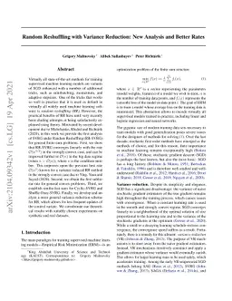 Random Reshuffling with Variance Reduction: New Analysis and Better
  Rates
