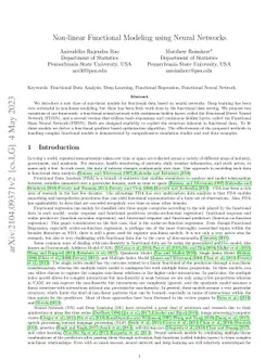 Non-linear Functional Modeling using Neural Networks