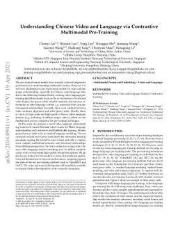 Understanding Chinese Video and Language via Contrastive Multimodal
  Pre-Training