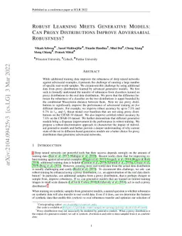 Robust Learning Meets Generative Models: Can Proxy Distributions Improve
  Adversarial Robustness?