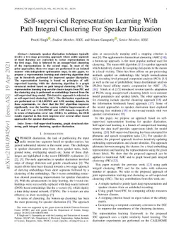 Self-supervised Representation Learning With Path Integral Clustering
  For Speaker Diarization