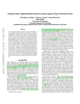 Training Value-Aligned Reinforcement Learning Agents Using a Normative
  Prior