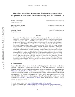 Bayesian Algorithm Execution: Estimating Computable Properties of
  Black-box Functions Using Mutual Information