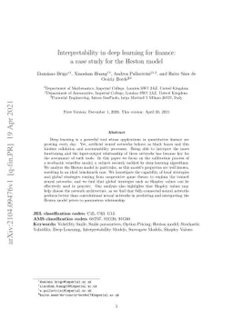 Interpretability in deep learning for finance: a case study for the
  Heston model
