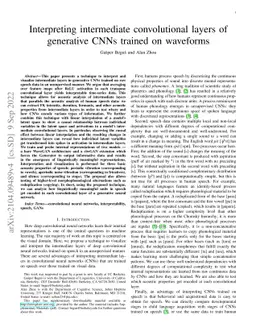 Interpreting intermediate convolutional layers of generative CNNs
  trained on waveforms