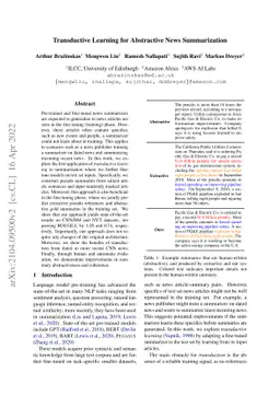 Transductive Learning for Abstractive News Summarization