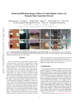Removing Diffraction Image Artifacts in Under-Display Camera via Dynamic
  Skip Connection Network
