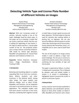 Detecting Vehicle Type and License Plate Number of different Vehicles on
  Images