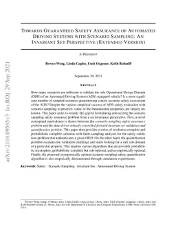 Towards Guaranteed Safety Assurance of Automated Driving Systems with
  Scenario Sampling: An Invariant Set Perspective (Extended Version)
