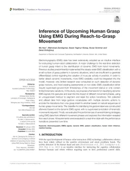 Inference of Upcoming Human Grasp Using EMG During Reach-to-Grasp
  Movement