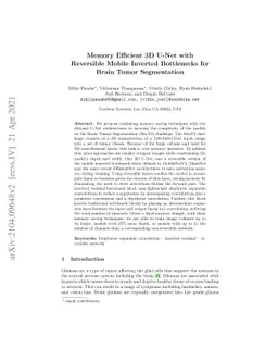 Memory Efficient 3D U-Net with Reversible Mobile Inverted Bottlenecks
  for Brain Tumor Segmentation