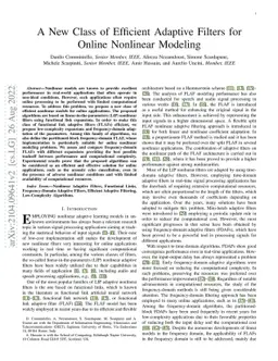 A New Class of Efficient Adaptive Filters for Online Nonlinear Modeling