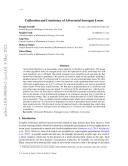 Calibration and Consistency of Adversarial Surrogate Losses