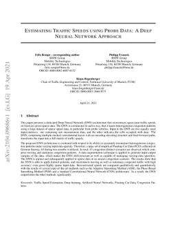 Estimating Traffic Speeds using Probe Data: A Deep Neural Network
  Approach