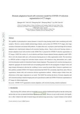 Domain adaptation based self-correction model for COVID-19 infection
  segmentation in CT images