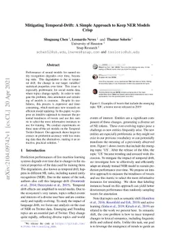 Mitigating Temporal-Drift: A Simple Approach to Keep NER Models Crisp