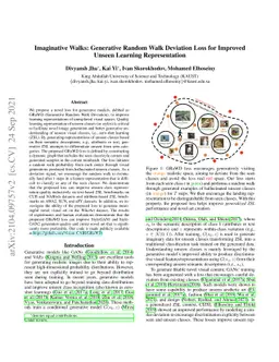 Imaginative Walks: Generative Random Walk Deviation Loss for Improved
  Unseen Learning Representation