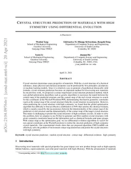 Crystal structure prediction of materials with high symmetry using
  differential evolution