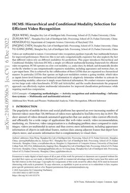 HCMS: Hierarchical and Conditional Modality Selection for Efficient
  Video Recognition