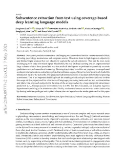 Subsentence Extraction from Text Using Coverage-Based Deep Learning
  Language Models